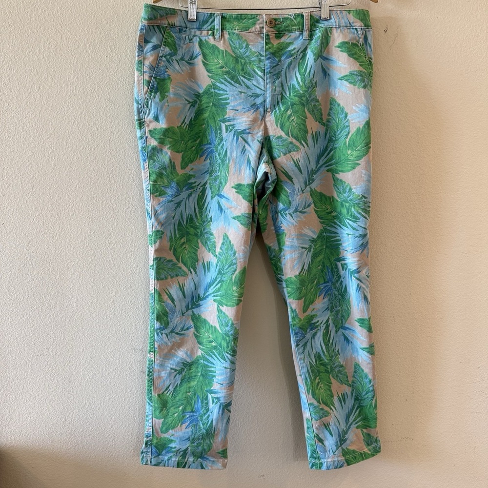 Lauren Ralph Lauren Tropical Palm Print Ankle Pants Resort Women 16
